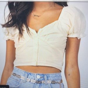 Princess Polly Abe Crop Top - Lemon